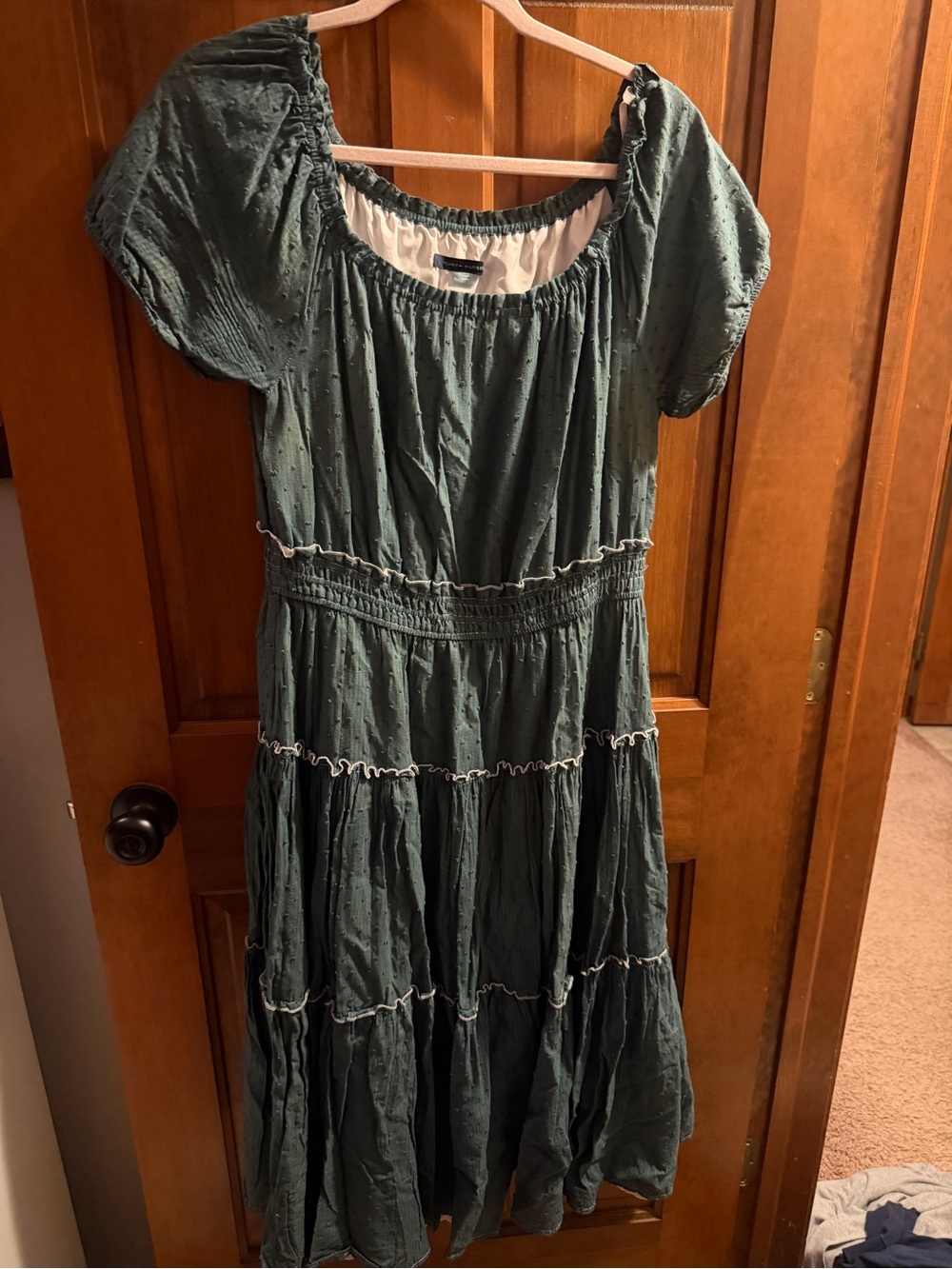 Green Ruffle Tiered Dress